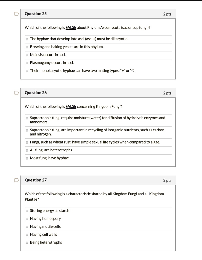 SOLVED Question 25 Which of the following is FALSE about Phylum