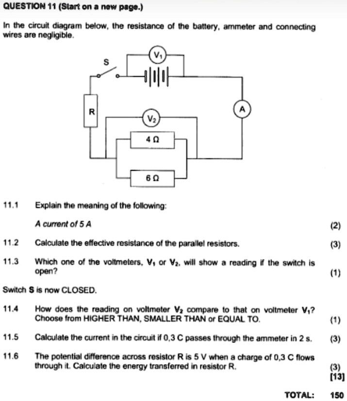 SOLVED QUESTION 11 (Start on a new page.) In the circuit diagram below