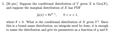 VIDEO solution: Suppose the conditional distribution of Y given X is ...