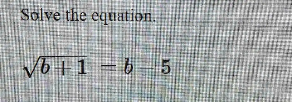 SOLVED: Solve the equation V6FFI E lb -5