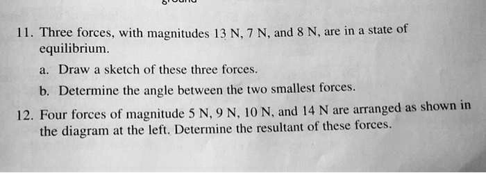 SOLVED: 11. Three Forces, With Magnitudes 13 N, 7 N, And 8 N, Are In A ...