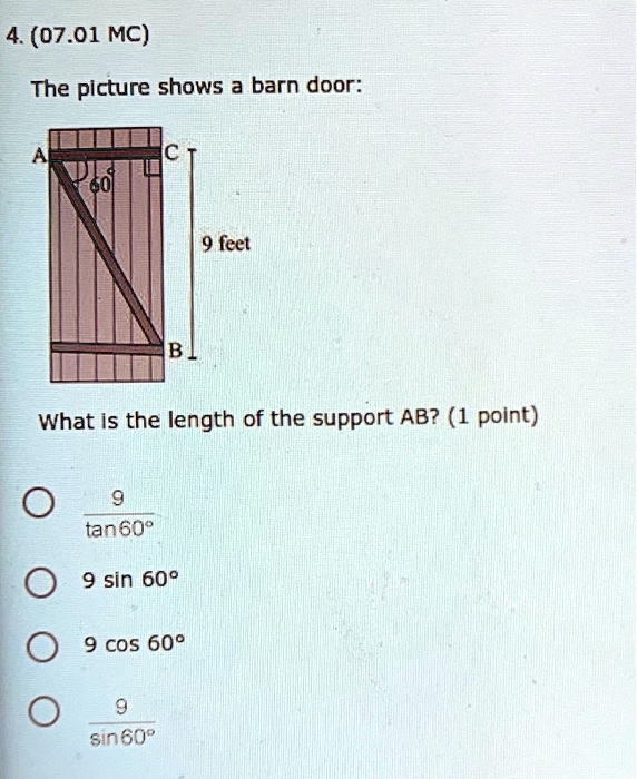 The picture shows a barn door feet What is the length of the support