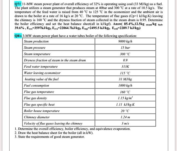 q711 mw steam power plant of overall efficiency of 32 is operating ...