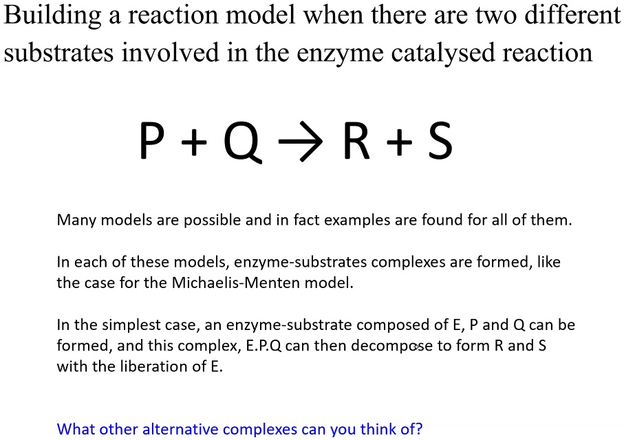 Building a reaction model when there are two different substrates ...
