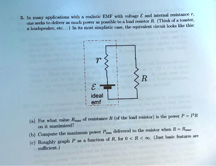 SOLVED2. In many applications with realistic EMF with voltage â‚¬ and
