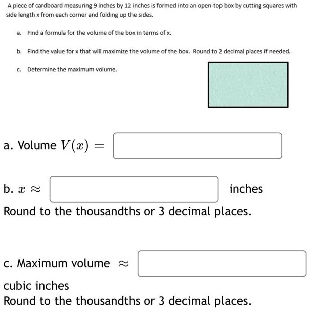 piece of cardboard measuring inches by 12 inches formed into an open ...