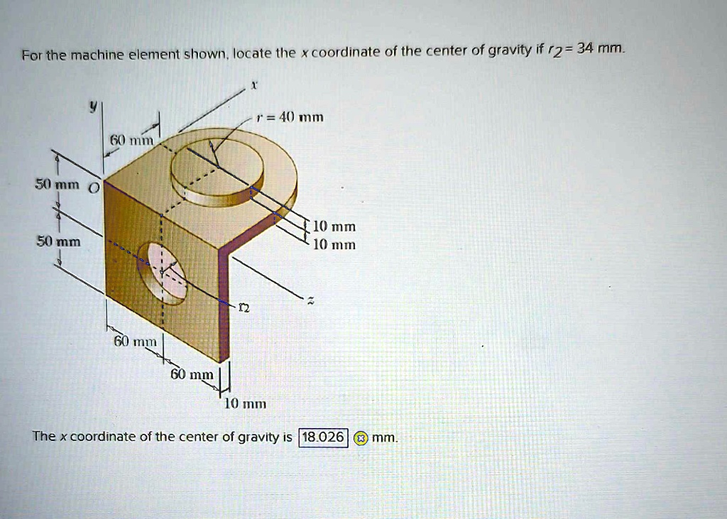 SOLVED: Texts: For the machine element shown, locate the x-coordinate ...