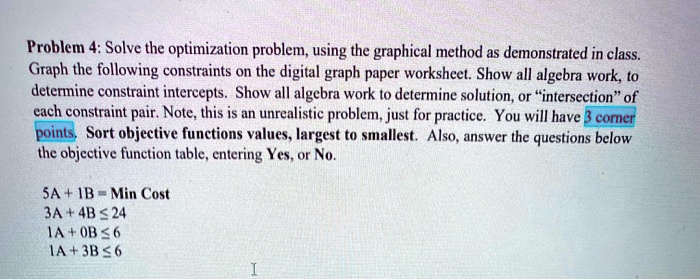 problem 4 solve the optimization problem using the graphical method as ...