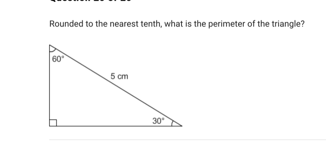 SOLVED: Rounded to the nearest tenth, what is the perimeter of the