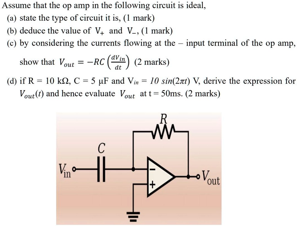 SOLVED Assume That The Op Amp In Following Circuit Is Ideal. (a 