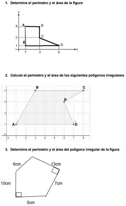 SOLVED: ¿Como se calculan los perímetros y áreas de estos polígonos? O ...