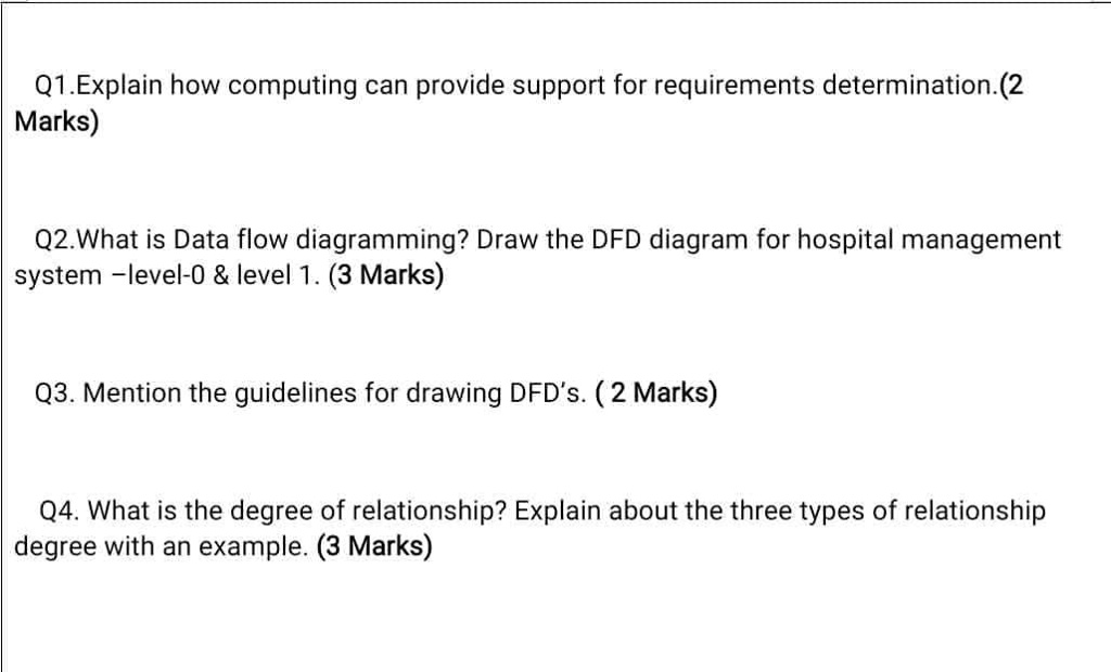 SOLVED: Q1. Explain how computing can provide support for requirements ...