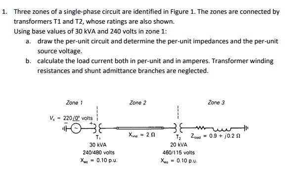 SOLVED: Three zones of a single-phase circuit are identified in Figure ...