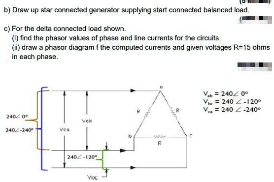 SOLVED: Texts: a) Draw up a star-connected generator supplying a star ...