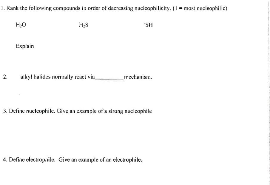 SOLVED:Rank the following compounds in order of decreasing ...