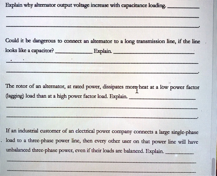 Explain why alternator output voltage increases with capacitance