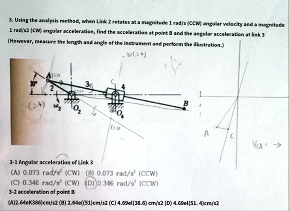 3 using the analysis method when link 2 rotates at a magnitude 1 rads ...