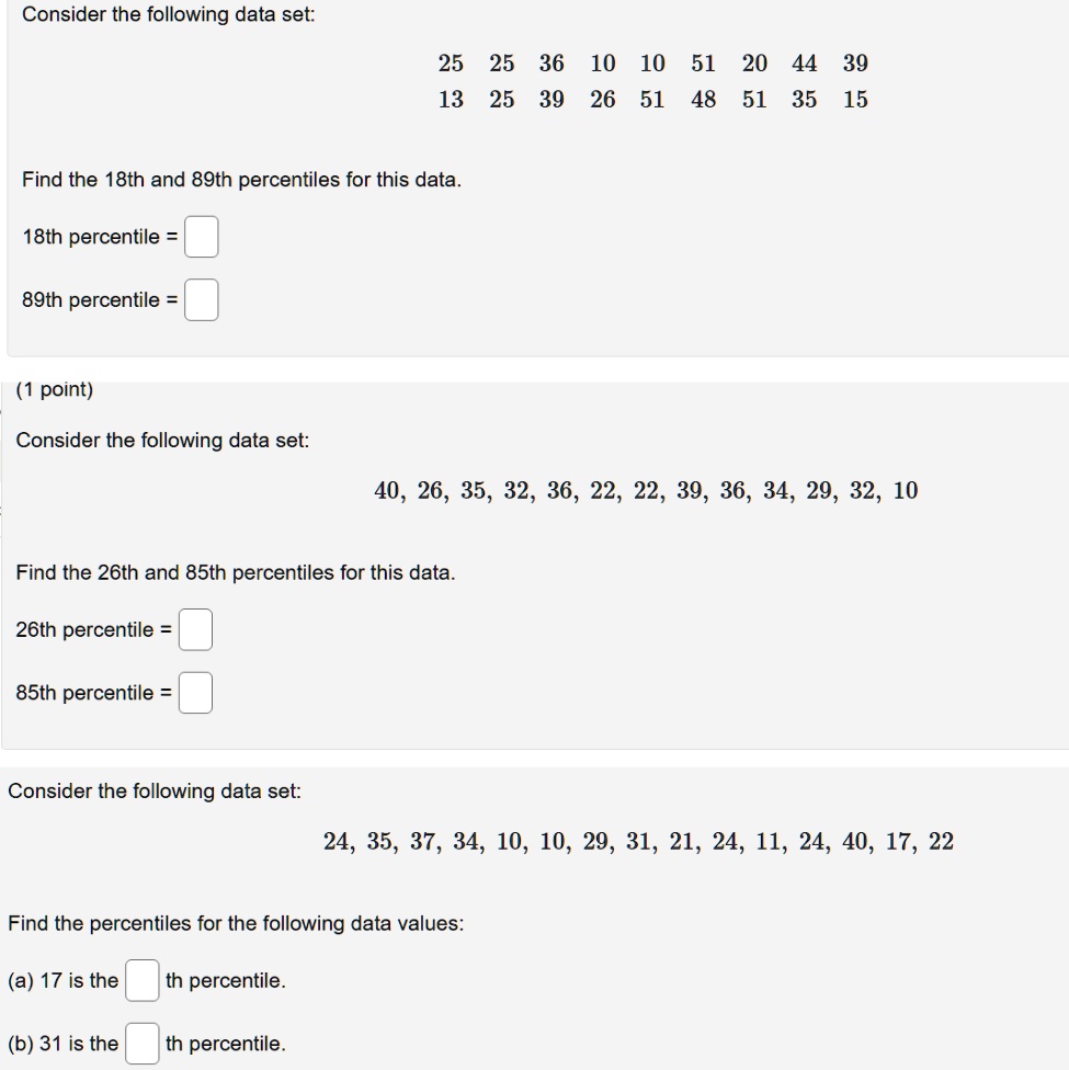 SOLVED: Consider the following data set: 25 25 36 10 10 51 20 44 39 13 ...