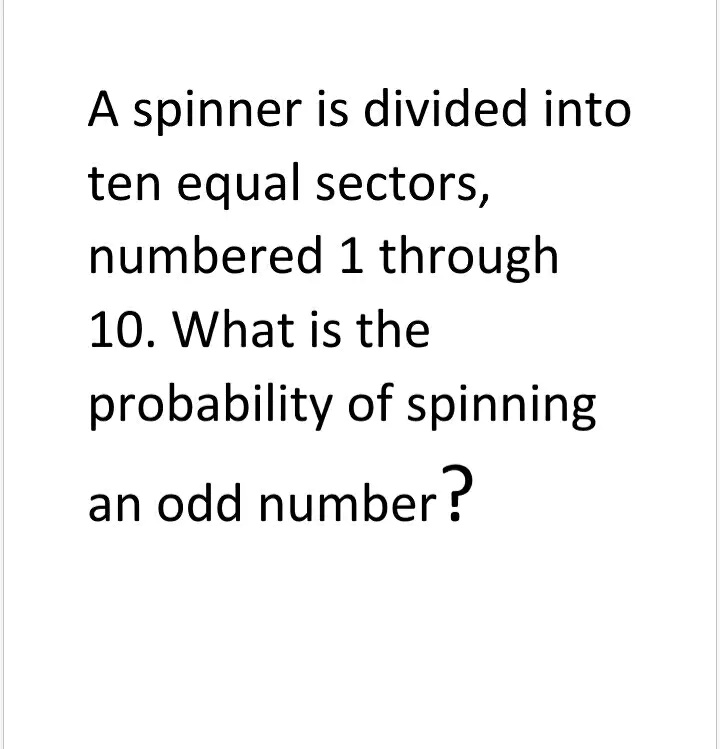 the experimental probability of spinning an odd number is