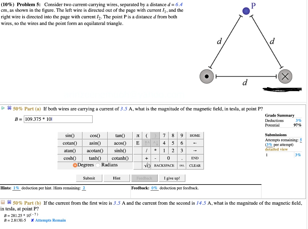 SOLVED: Problem 5: Consider Two Current-carrying Wires, Separated By ...