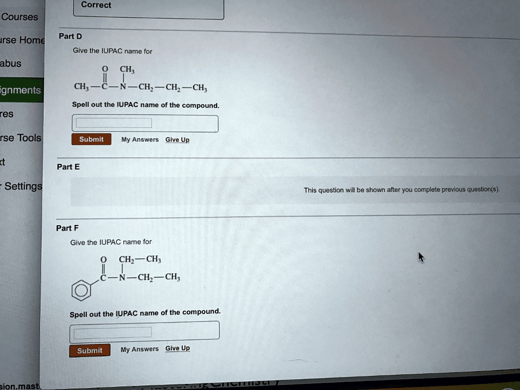 SOLVED: ' Give the IUPAC name for Spell out the IUPAC name of the