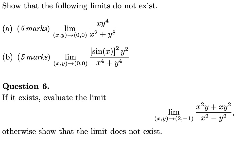 solved-show-that-the-following-limits-do-not-exist-a-5-marks-lim