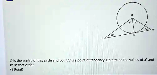 SOLVED: the centre of this circle and point V is = point of tangency ...