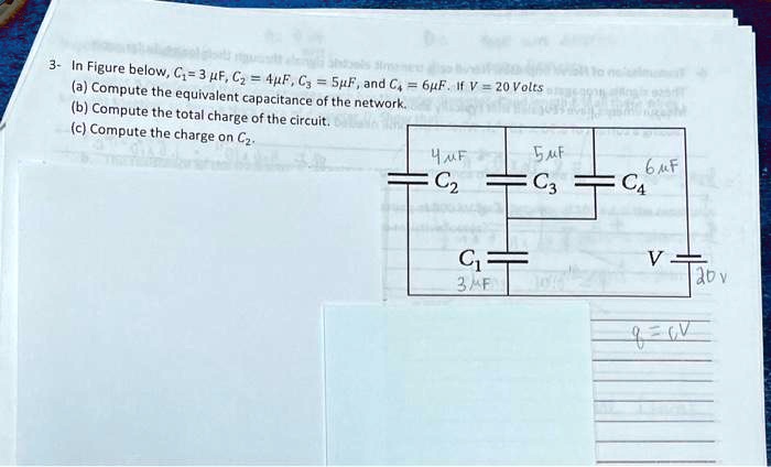 SOLVED: a) Compute the equivalent capacitance of the network. b ...