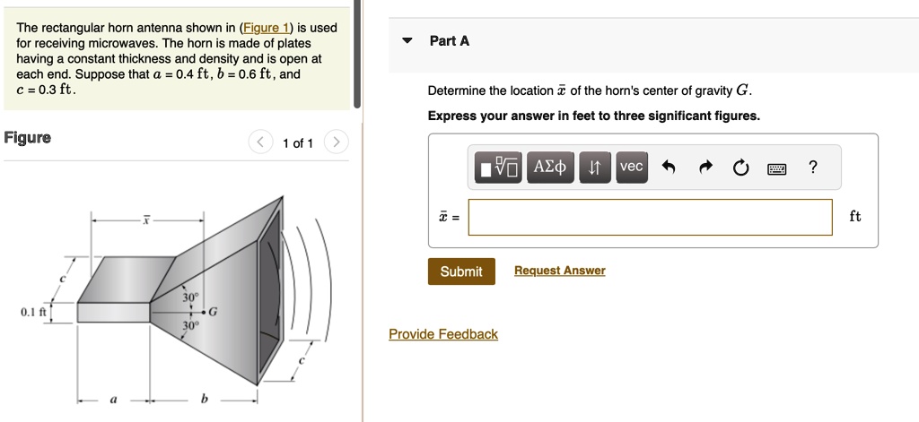 Solved The Rectangular Horn Antenna Shown In Figure Is Used For Receiving Microwaves The