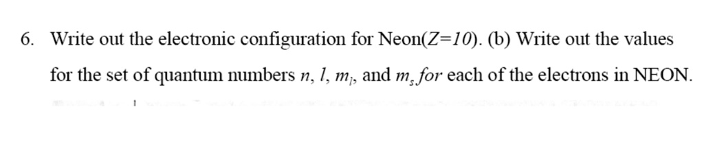 write electronic configuration of ne z 10