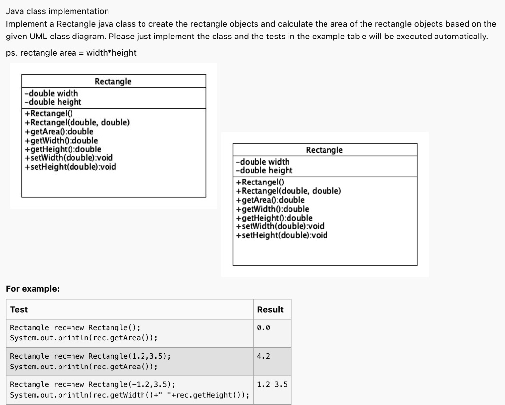 calculate area of rectangle in java using class and object