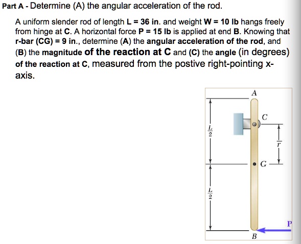 SOLVED: Part A - Determine (A) the angular acceleration of the rod. A ...