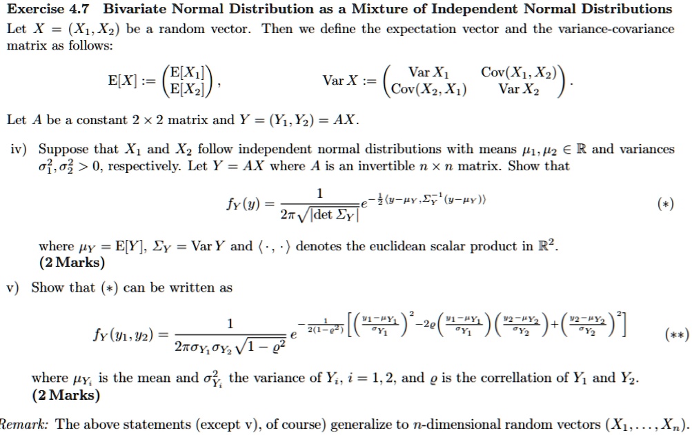 SOLVED Exercise 4 7 Bivariate Normal Distribution As A Mixture Of 