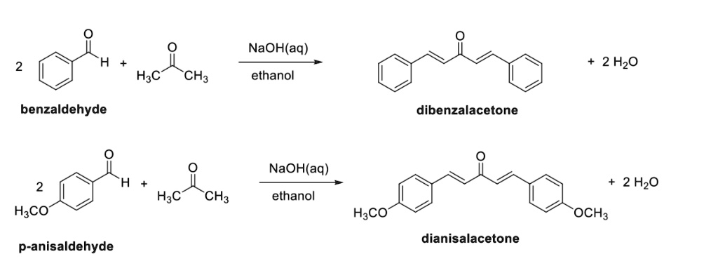 Solved Naohaq 2 Hzo H3c Ch3 Ethanol Benzaldehyde Dibenzalacetone Naohaq 2 Hzo H3c Ch3 7044