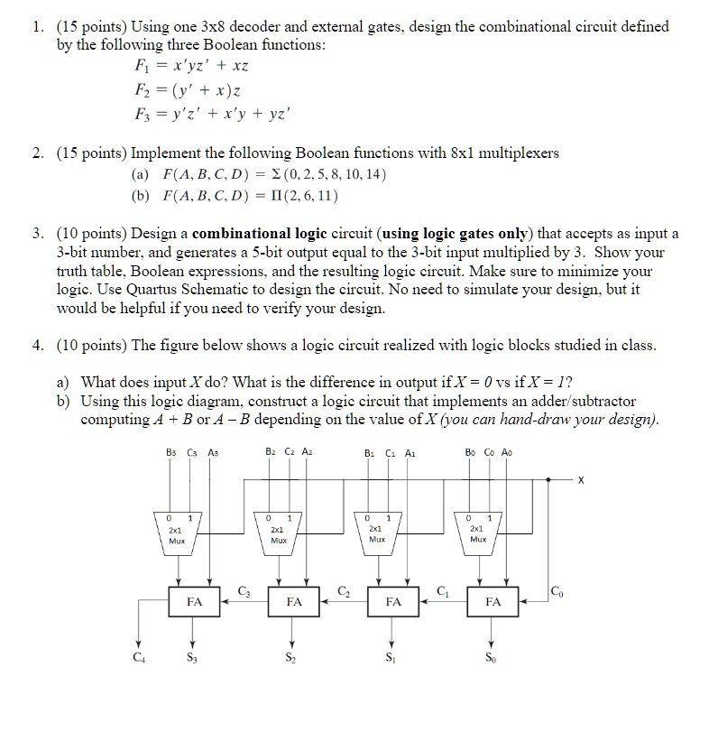 Video Solution 1 15 Points Using One 3x8 Decoder And External Gates Design The