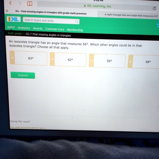 IXL - Find missing angles in triangles (6th grade math practice) Search ...