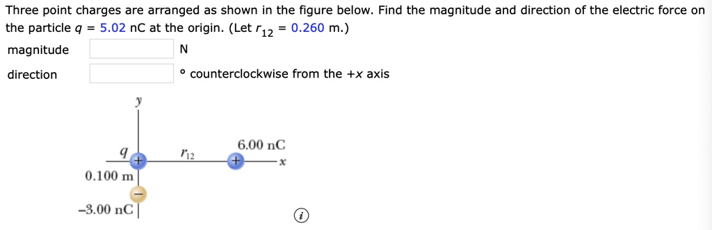 Three Point Charges Are Arranged As Shown In The Figure Below Find The ...