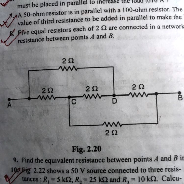 SOLVED: 'Find The Equivalent Resistance Between Point A And B