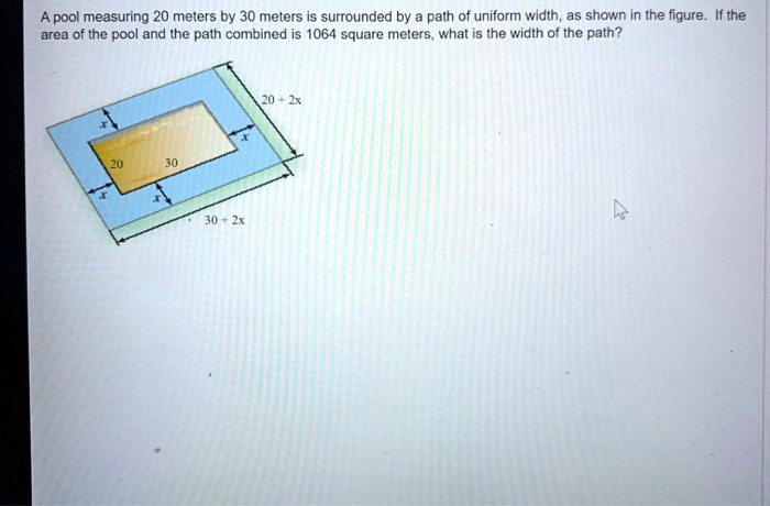 solved-a-pool-measuring-20-meters-by-30-meters-is-surrounded-by-path