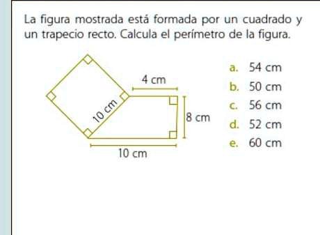 SOLVED: calcula el perímetro La figura mostrada está formada por un ...