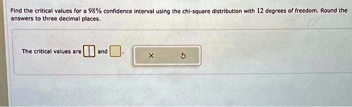 Find the critical values for a 98% confidence interval using the chi ...