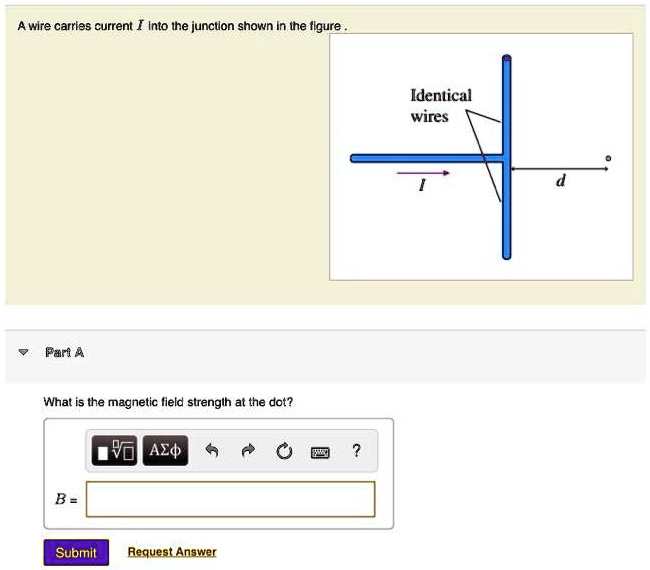 A wire carries current I into the junction shown in the figure