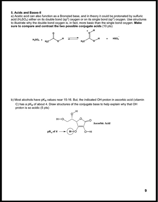 SOLVED: Acids and Bases-II Acctic aod can also tunction a5 Bronsted ...