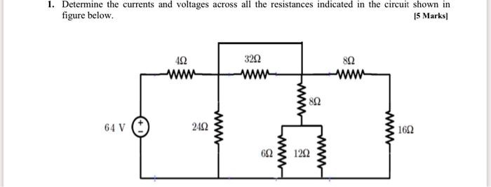 SOLVED: Determine the currents and voltages across all the resistances ...