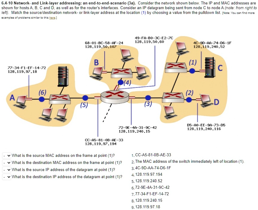 SOLVED: an end-to-end-scenario (3a). Consider the network shown below ...