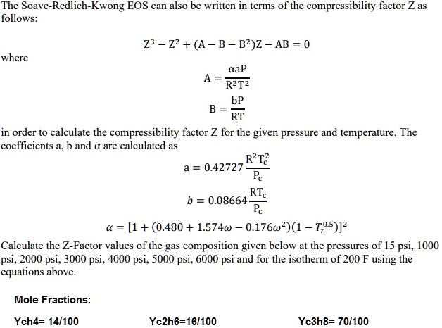 Math cad compressibility factor, z, of real gas using the redlich-kwong  equation of state