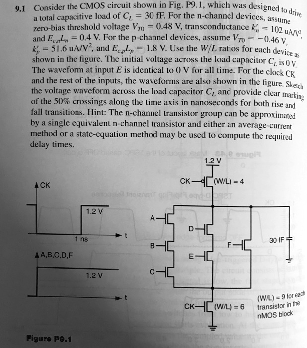 9.1 Consider the CMOS circuit shown in Fig. P9.1, which was designed to ...