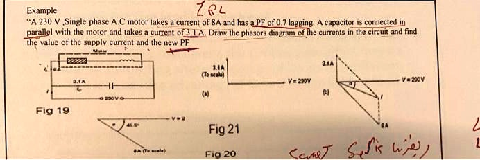ZRL Example "A 230 V,Single phase A.C motor takes a current of 8A and ...
