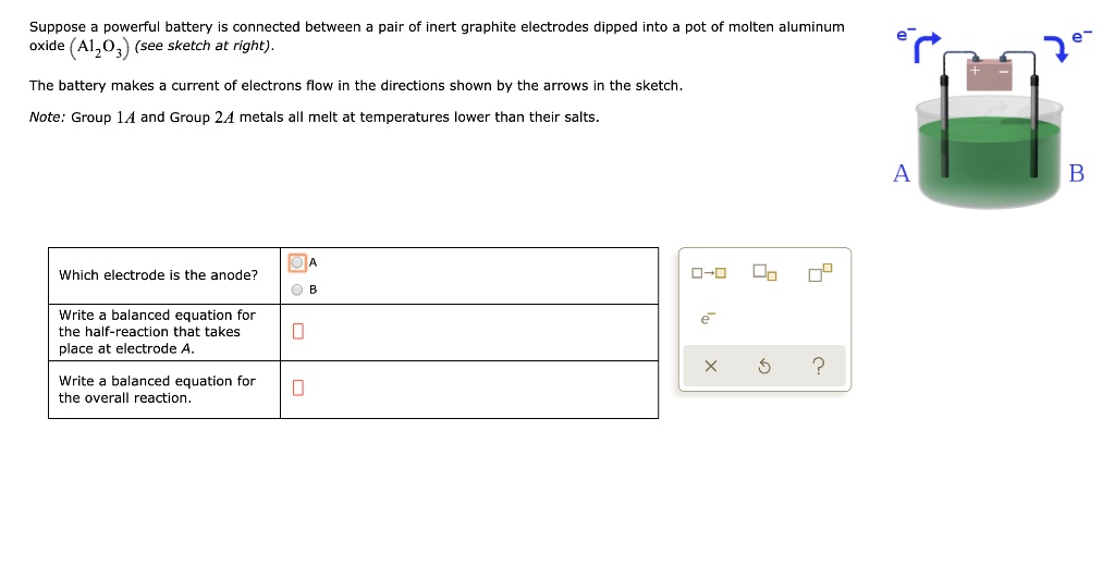 SOLVED Suppose powerful battery is connected between pair of inert graphite electrodes dipped