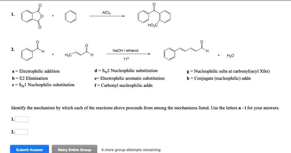 SOLVED: AICI; HCl NaOH ethanol H2O 118 Electrophilic addition E1 ...